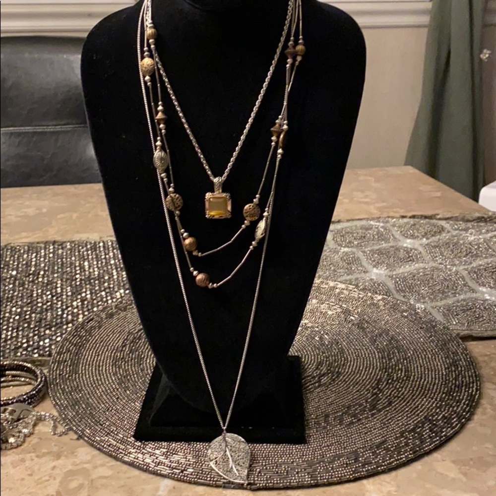 Triple Threat 3 Beautiful Silvertone Necklaces
